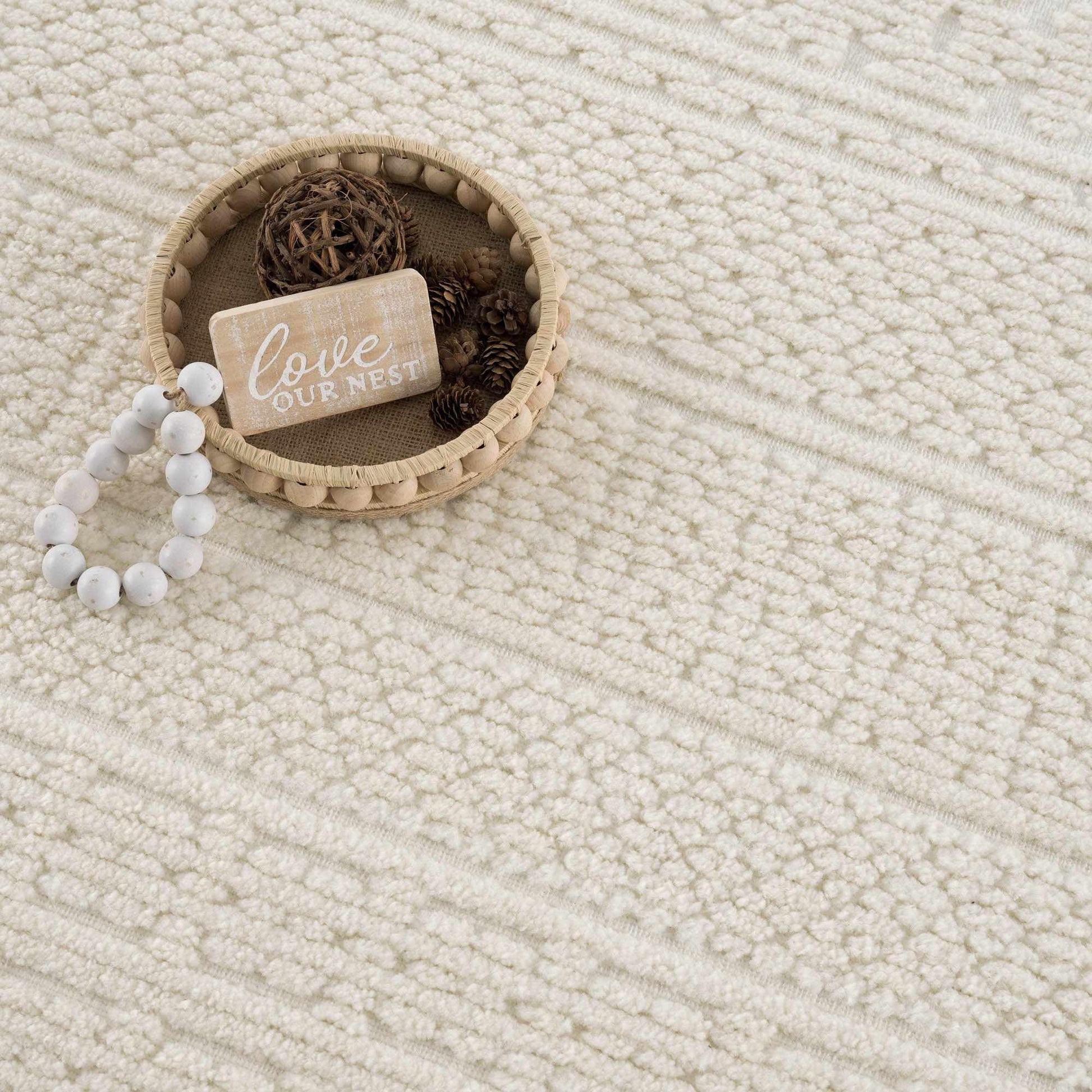 Bahar Cream Washable Area Rug - Boutique Rugs