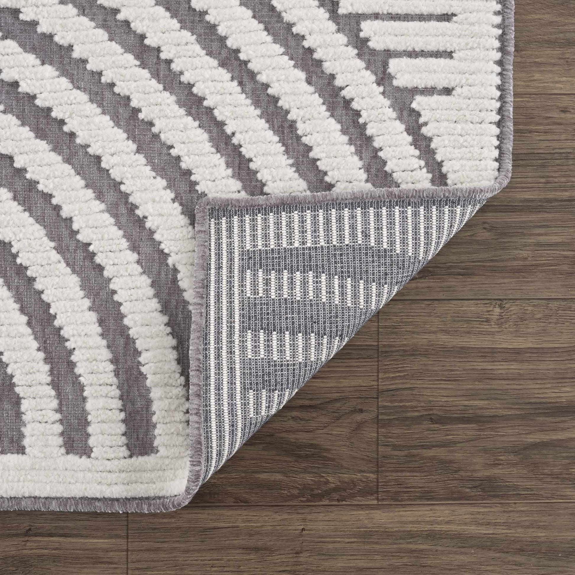 Deron Gray Washable Area Rug - Boutique Rugs