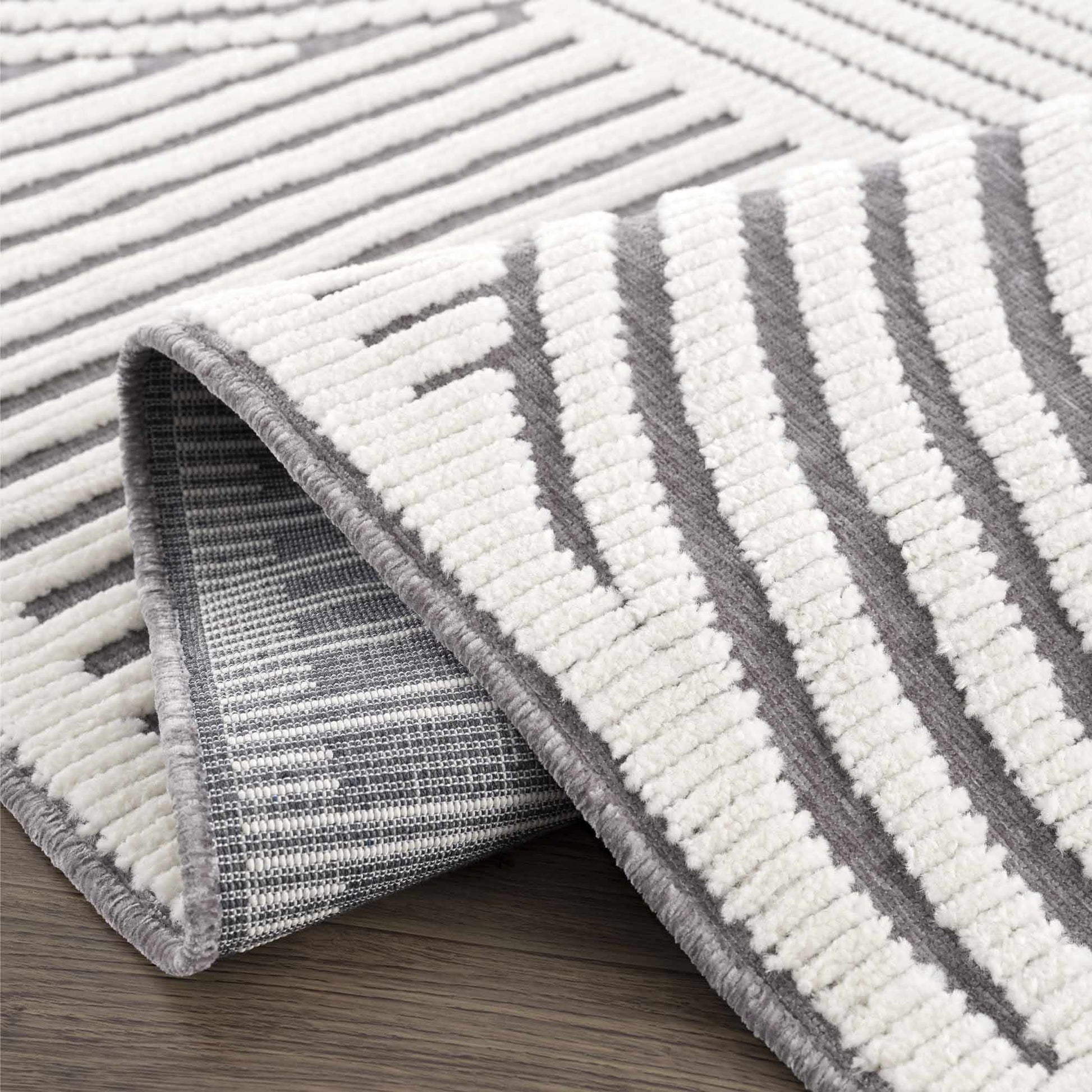 Deron Gray Washable Area Rug - Boutique Rugs