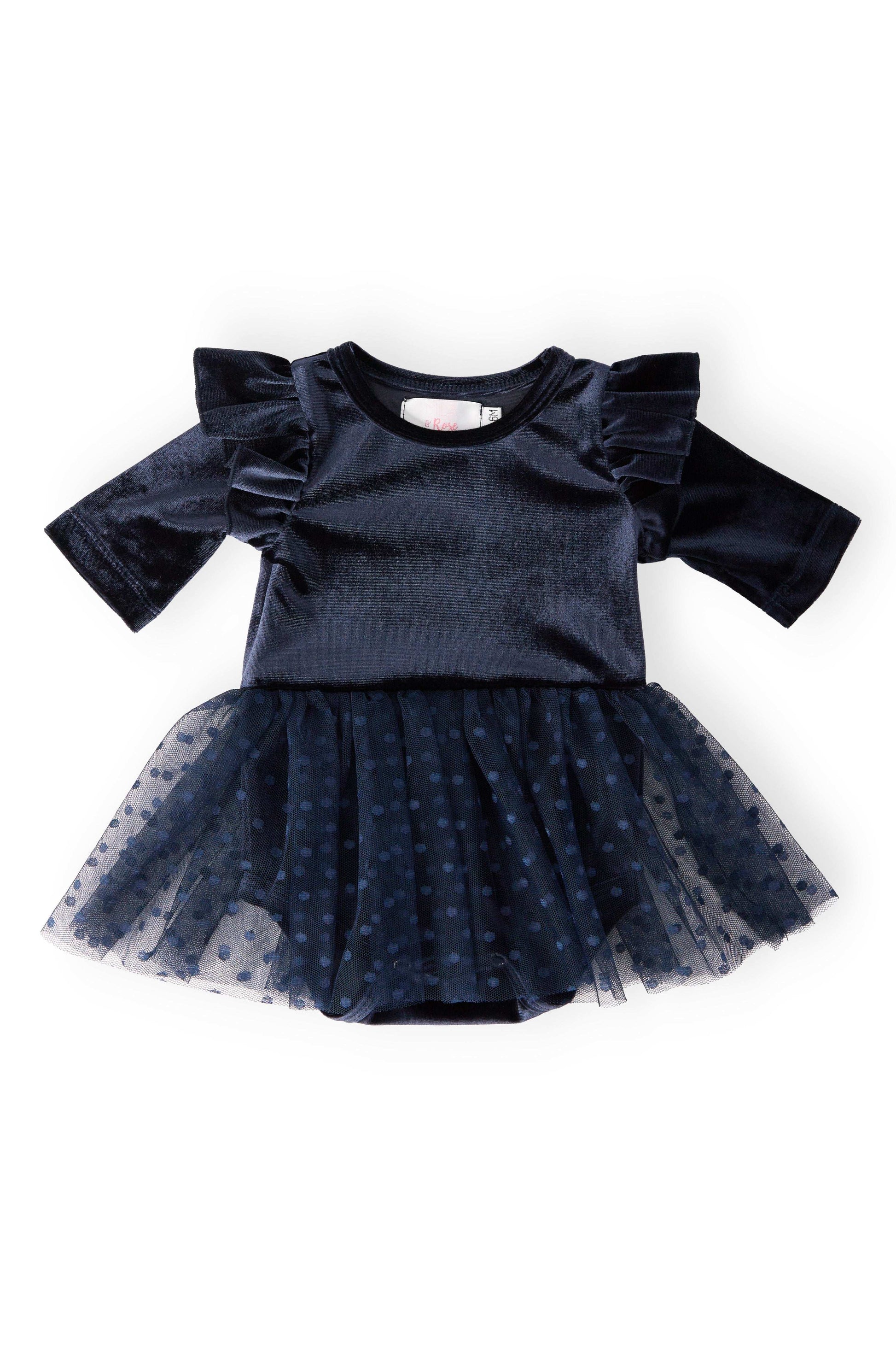 Light Navy Velvet Tutu Bodysuit - Mila & Rose ®