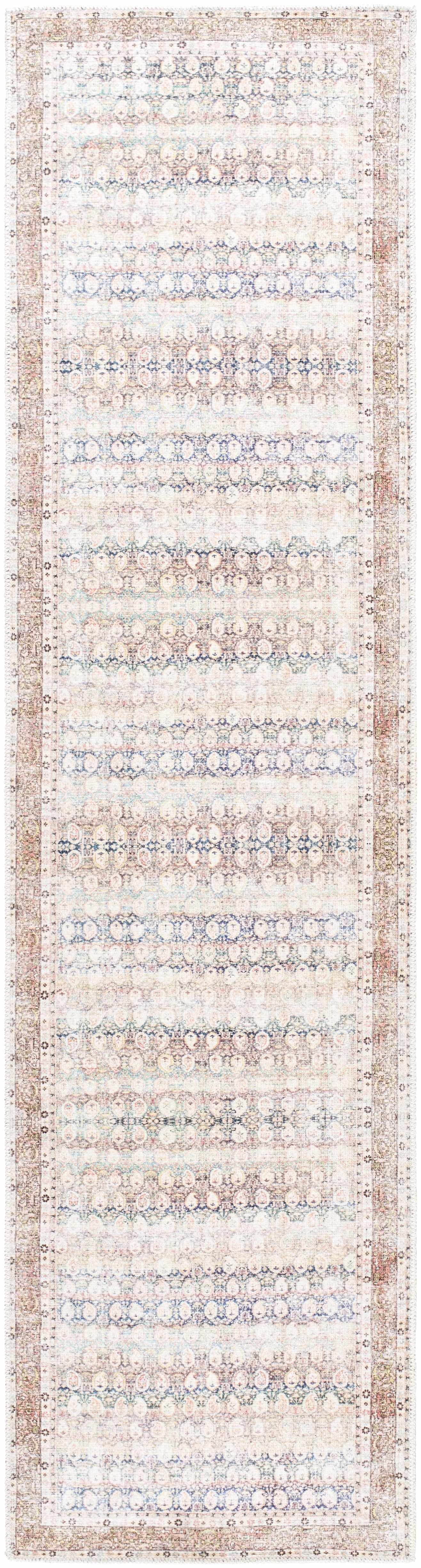 Rust Maligaya Distressed Washable Area Rug - Clearance - 2’7’’ x 10’ Runner - Boutique Rugs