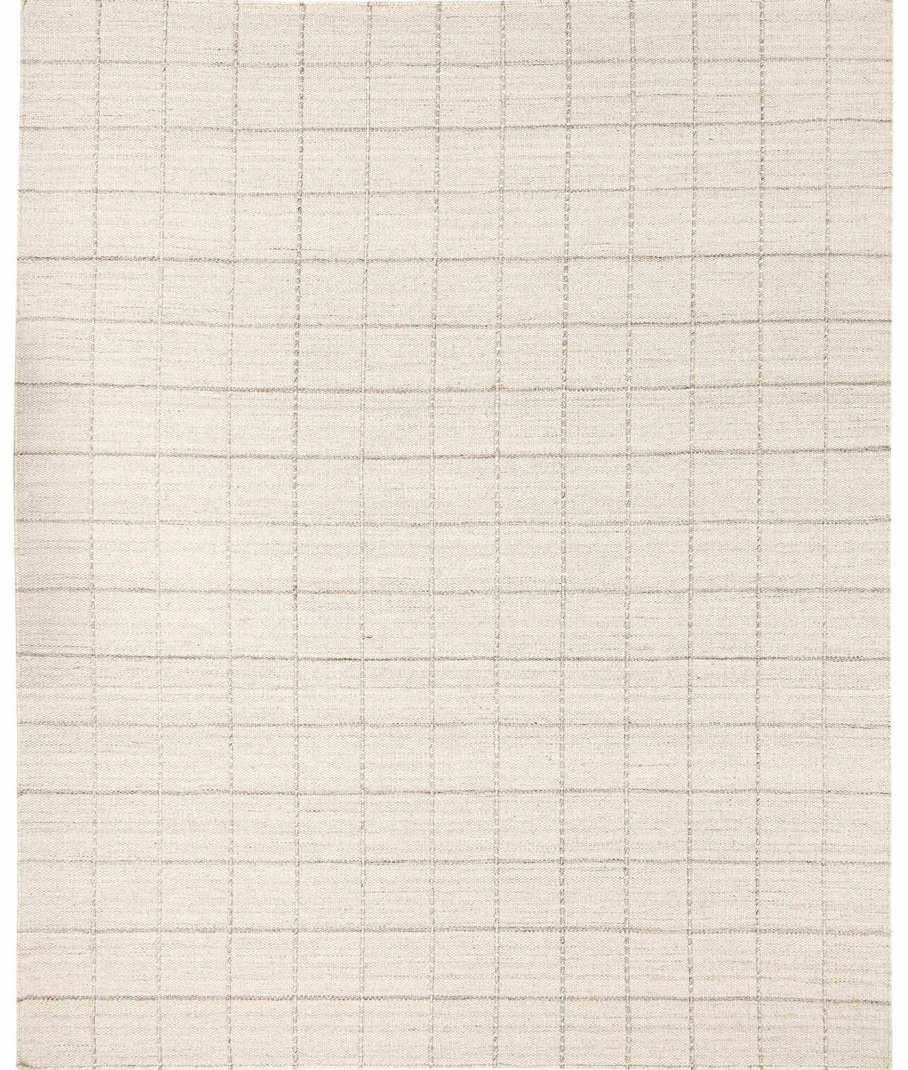 Cream Checkered Flat Woven Wool Rug - Boutique Rugs