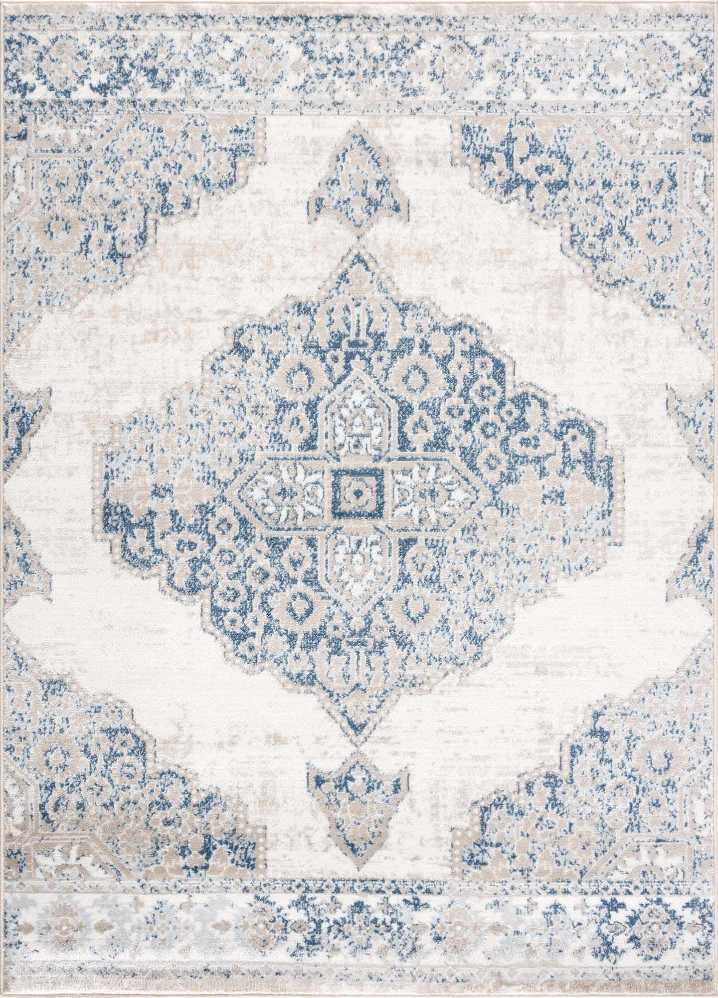 Amir Blue Medallion Area Rug - Boutique Rugs