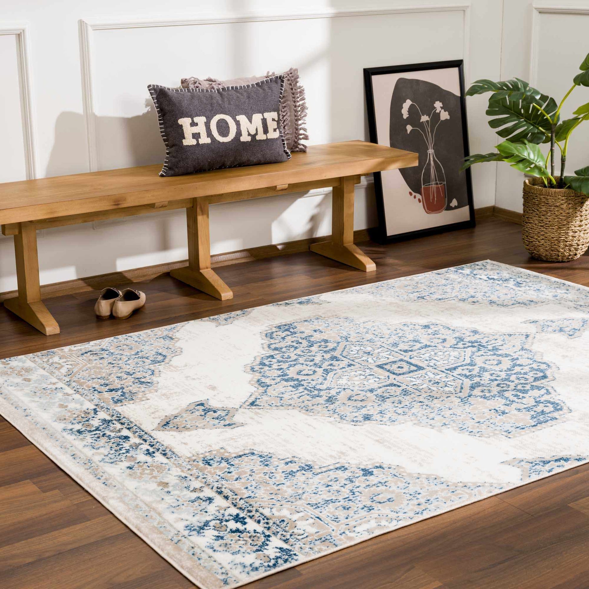 Amir Blue Medallion Area Rug - Boutique Rugs