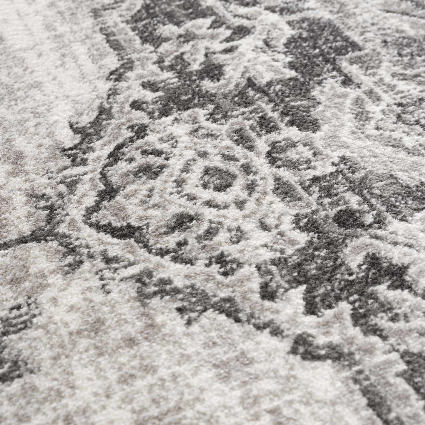 Alfombra con medallón gris Elani