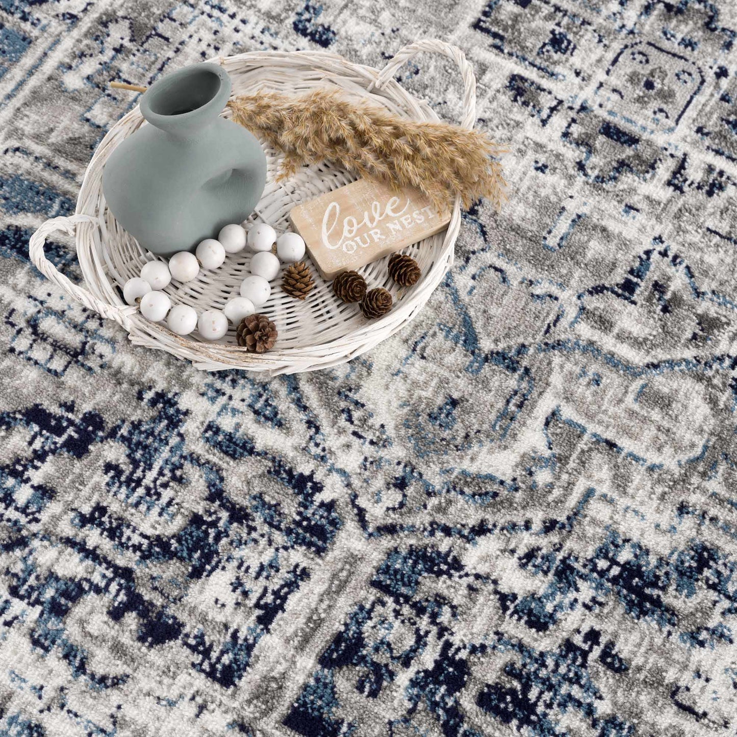 Buenaventura Navy Area Rug - Boutique Rugs