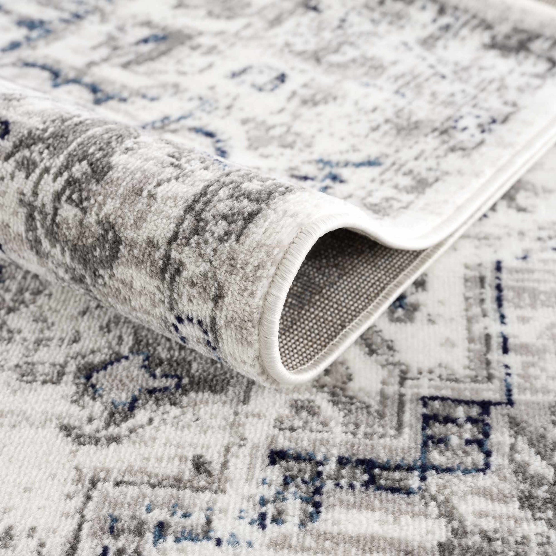 Buenaventura Cream & Navy Area Rug - Boutique Rugs