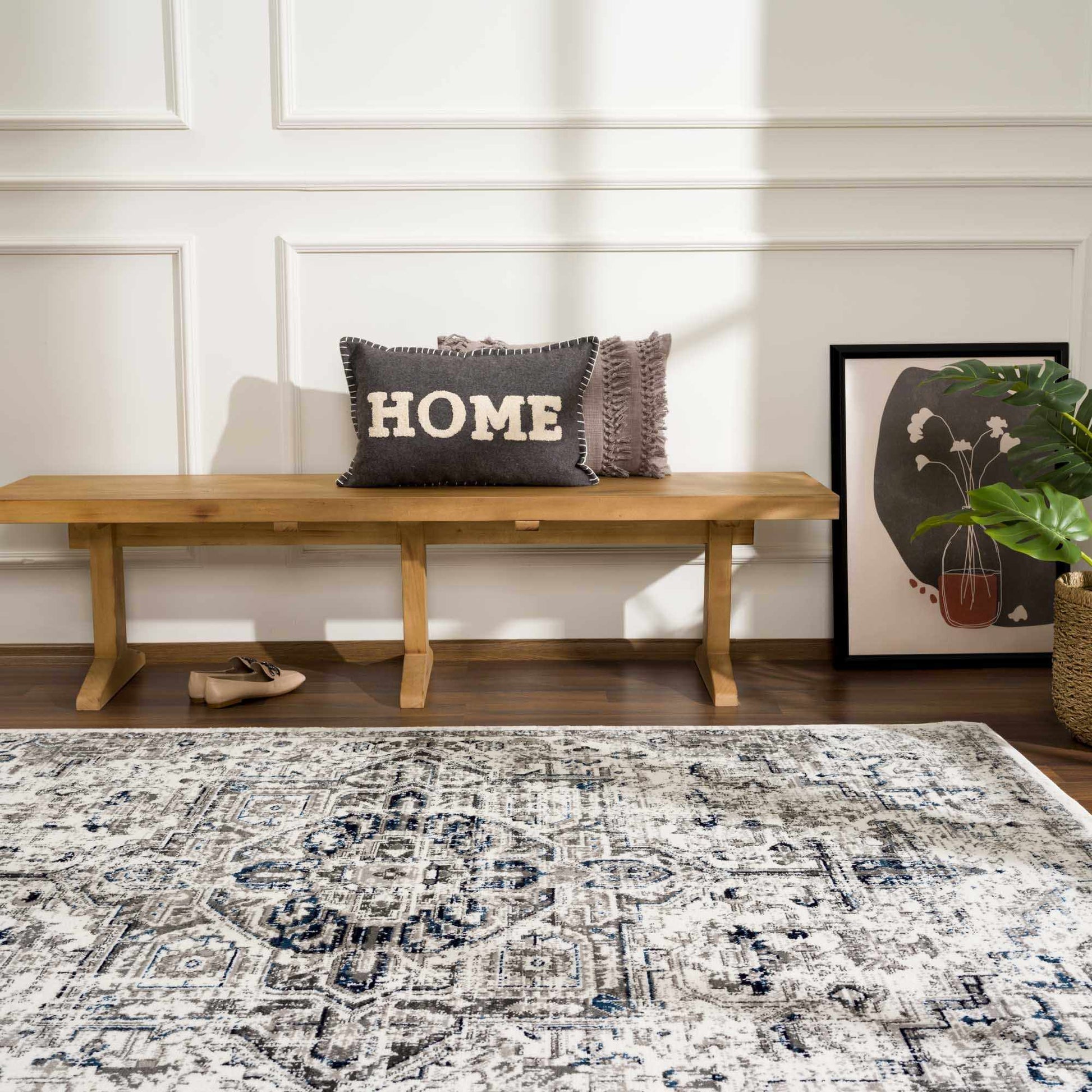 Buenaventura Cream & Navy Area Rug - Boutique Rugs