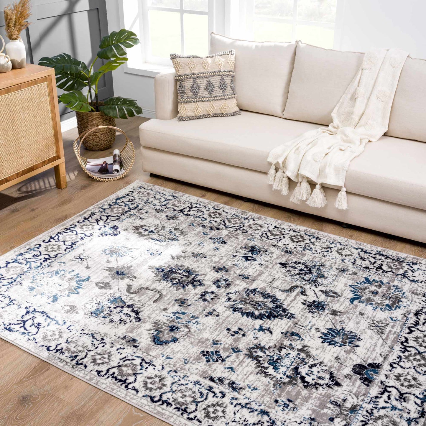 Duena Blue Hues Rug - 5’3’’ x 7’3’’ Rectangle - Boutique Rugs