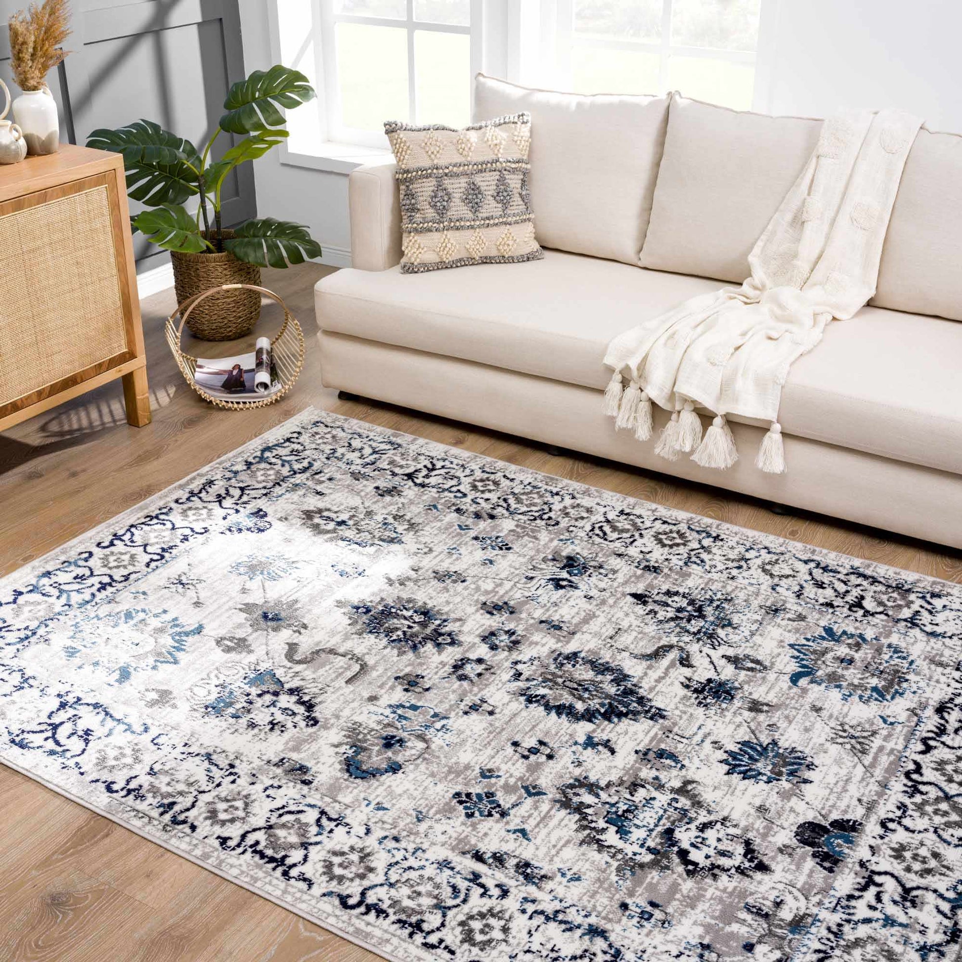 Duena Blue Hues Rug - 5’3’’ x 7’3’’ Rectangle - Boutique Rugs