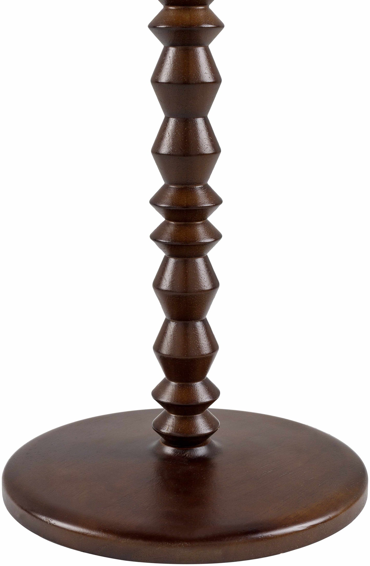Dark Brown Beaded Wood Floor Lamp