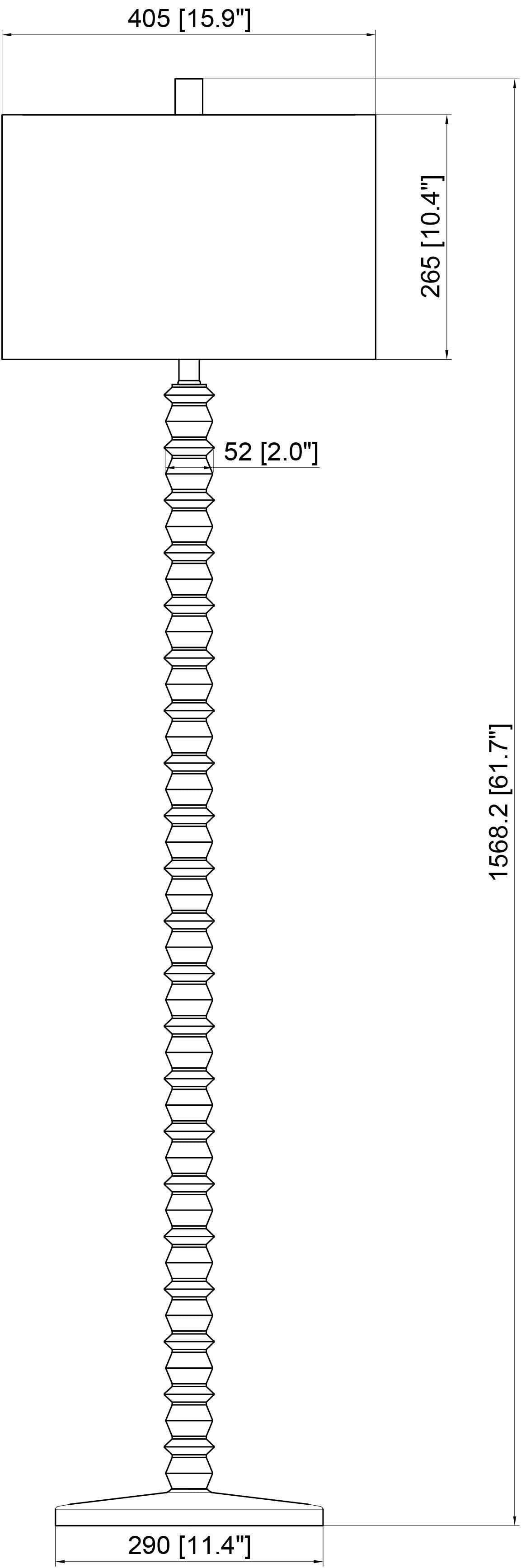 Dark Brown Beaded Wood Floor Lamp