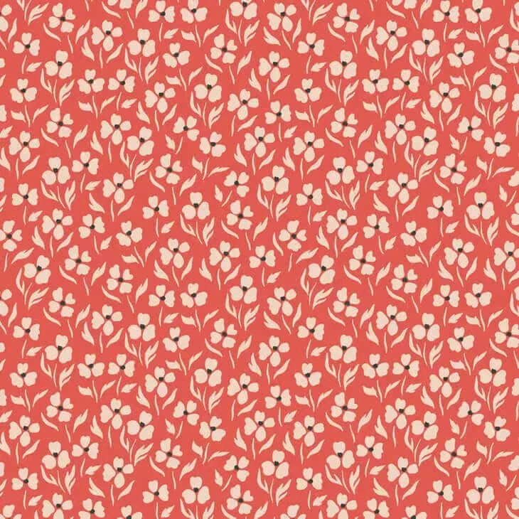 Meadow Flower Wallpaper Design - Red