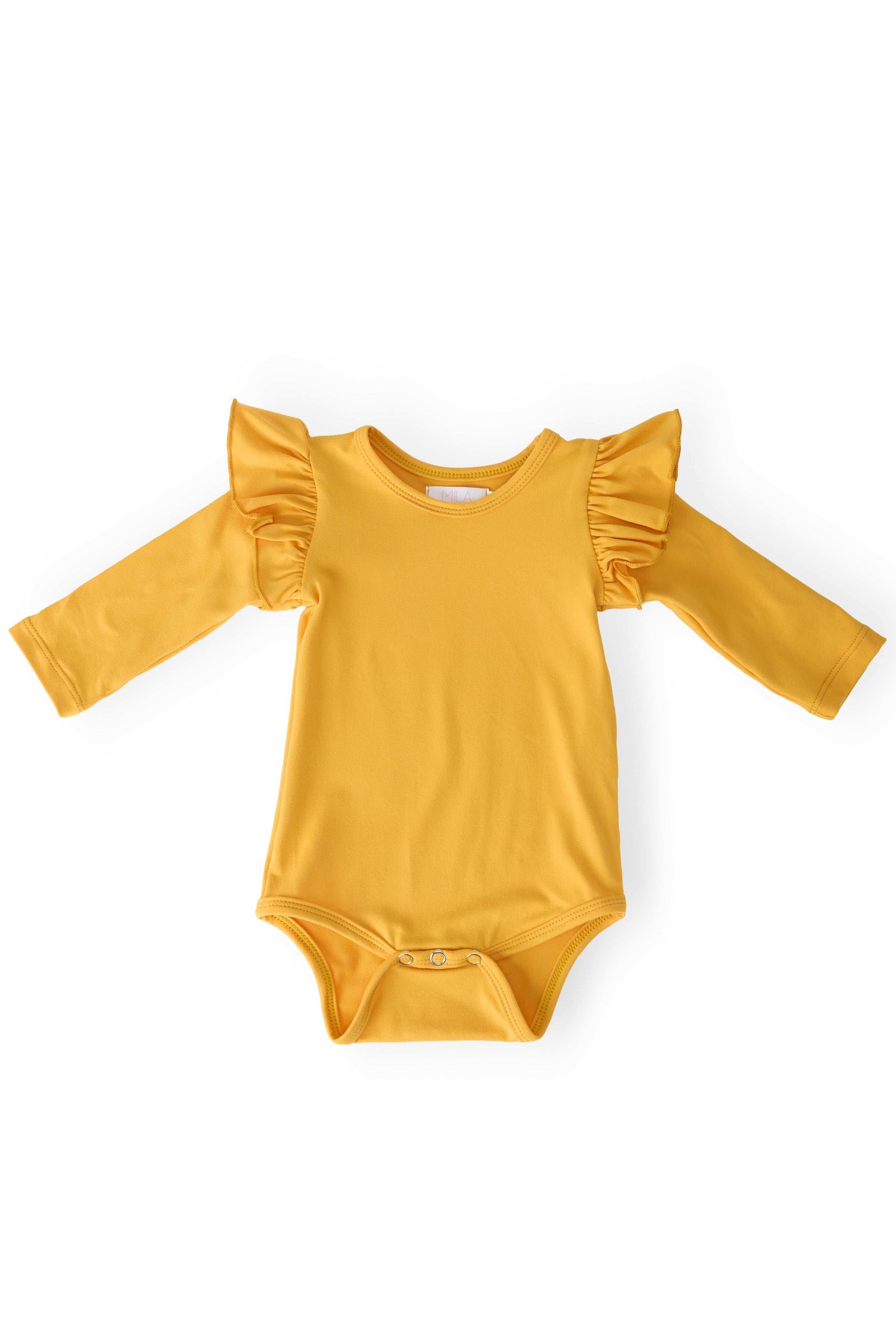 Mustard L/S Flutter Bodysuit - Mila & Rose ®