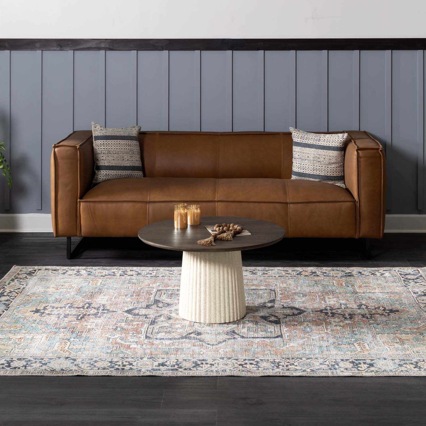 Green Nisa Vintage Washable Area Rug - Boutique Rugs