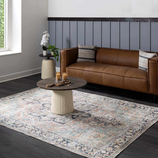 Green Nisa Vintage Washable Area Rug - Boutique Rugs