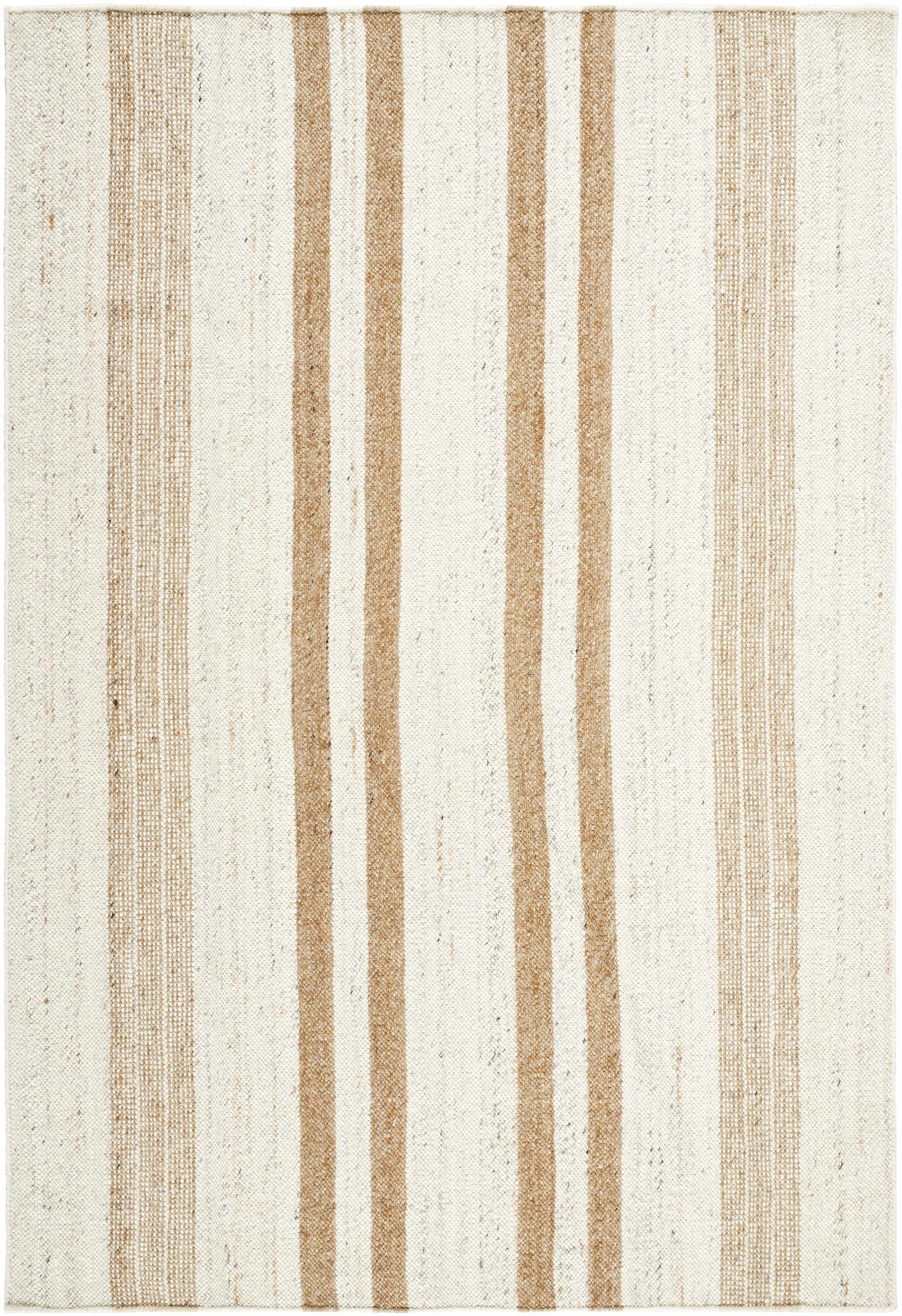 Beige Stripe Wool Area Rug - Boutique Rugs