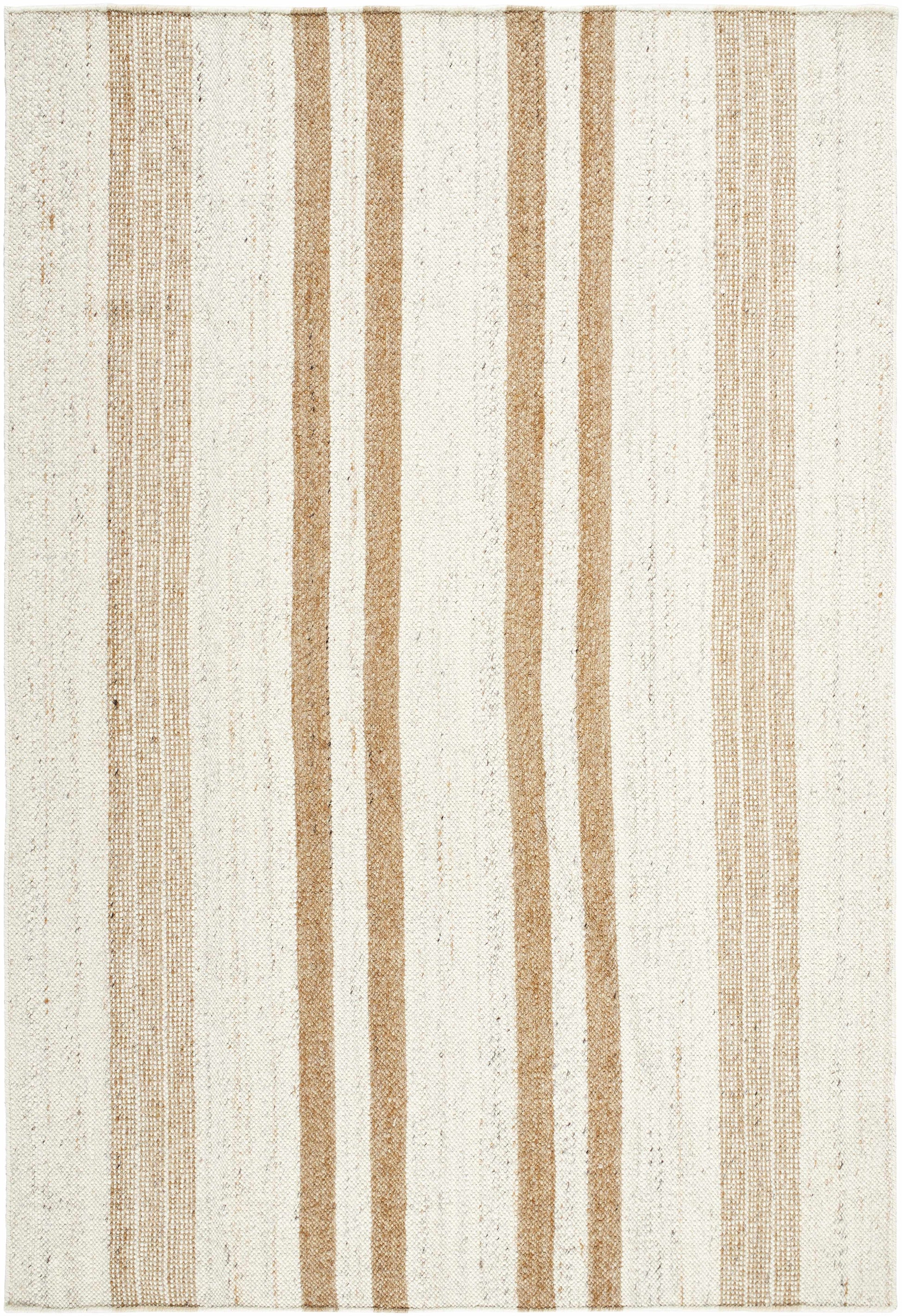 Beige Stripe Wool Area Rug - Boutique Rugs
