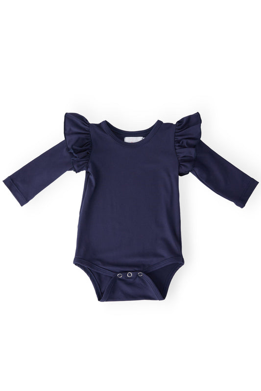 Navy L/S Flutter Bodysuit - Mila & Rose ®