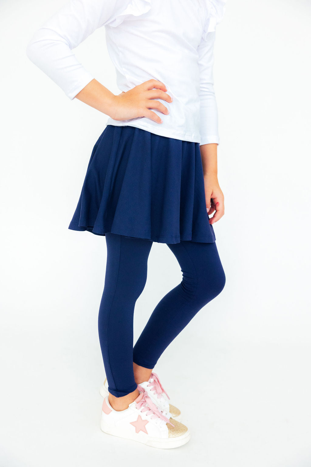 Navy Twirl Skegging - Leggings with Skirt - Mila & Rose ®