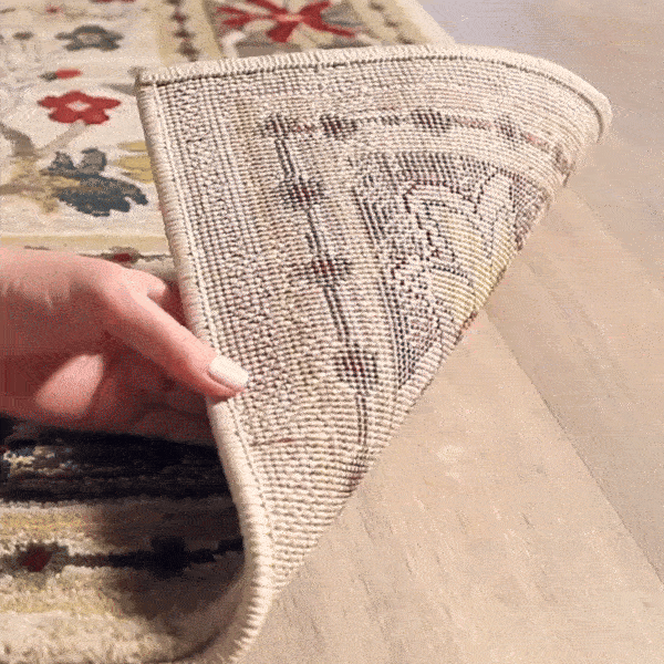 Neola White/Brown Damask Area Rug - Boutique Rugs