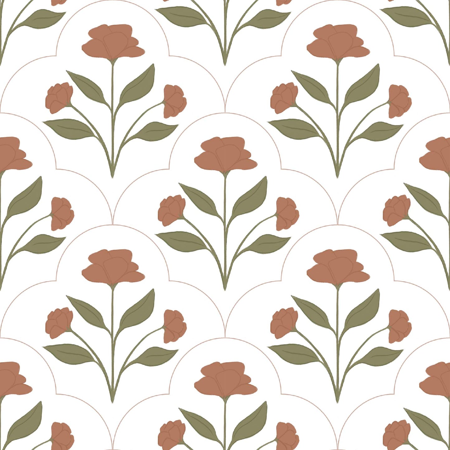 Nicole Wallpaper by Megan Lindsey Illustration - Sample 1 foot by 1 foot / Mauve - Loomwell Home Goods