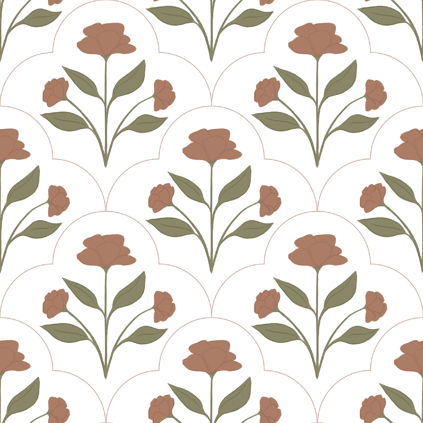 Nicole Wallpaper by Megan Lindsey Illustration - Sample 1 foot by 1 foot / Mauve - Loomwell Home Goods