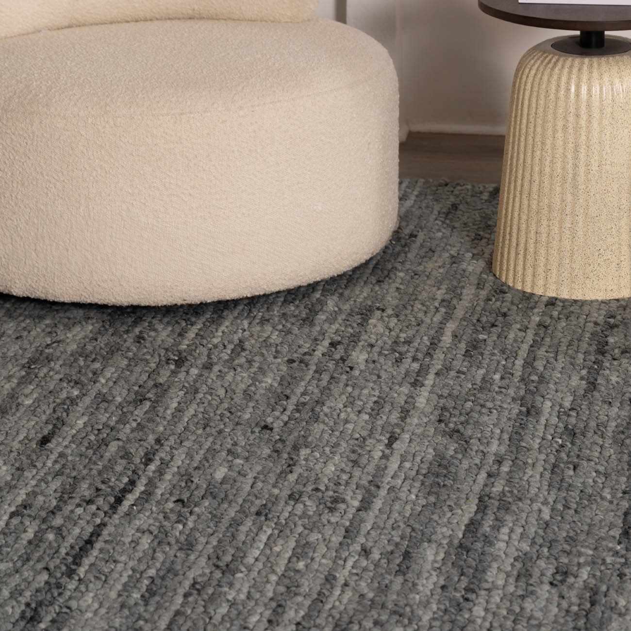 Charcoal Gray Wool Area Rug - Boutique Rugs