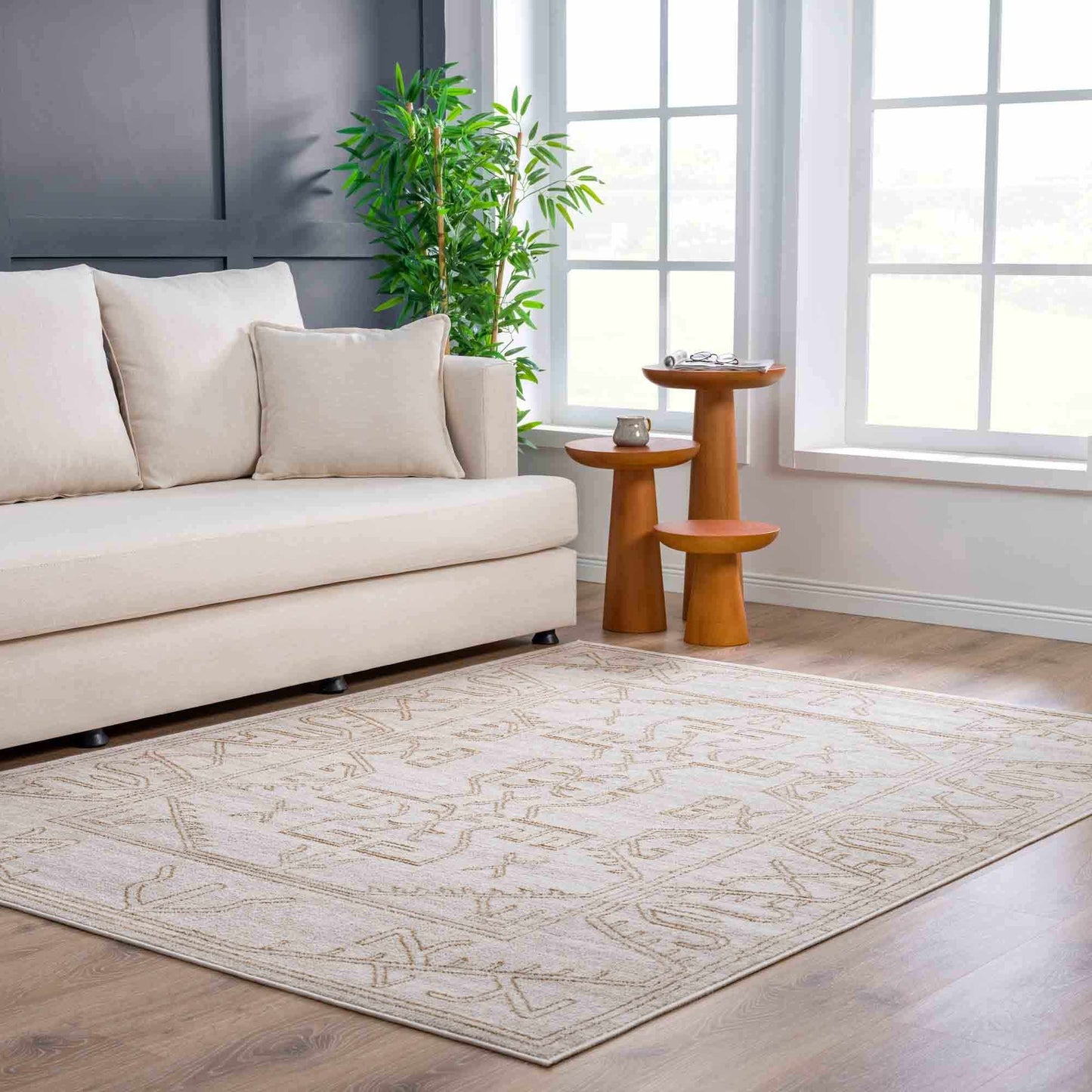Divya Cream & Gold Area Rug - Limited Edition - Boutique Rugs