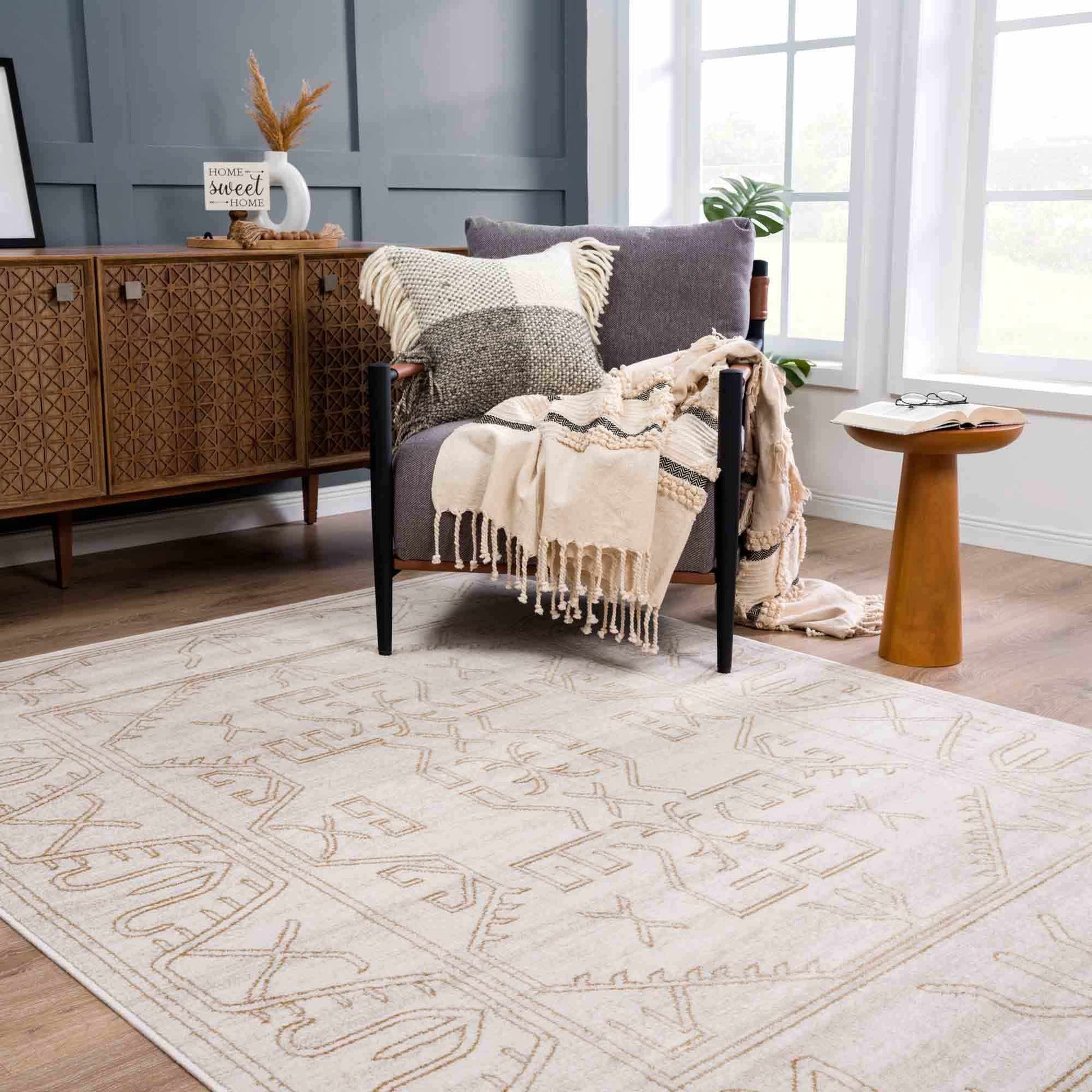 Divya Cream & Gold Area Rug - Limited Edition - Boutique Rugs
