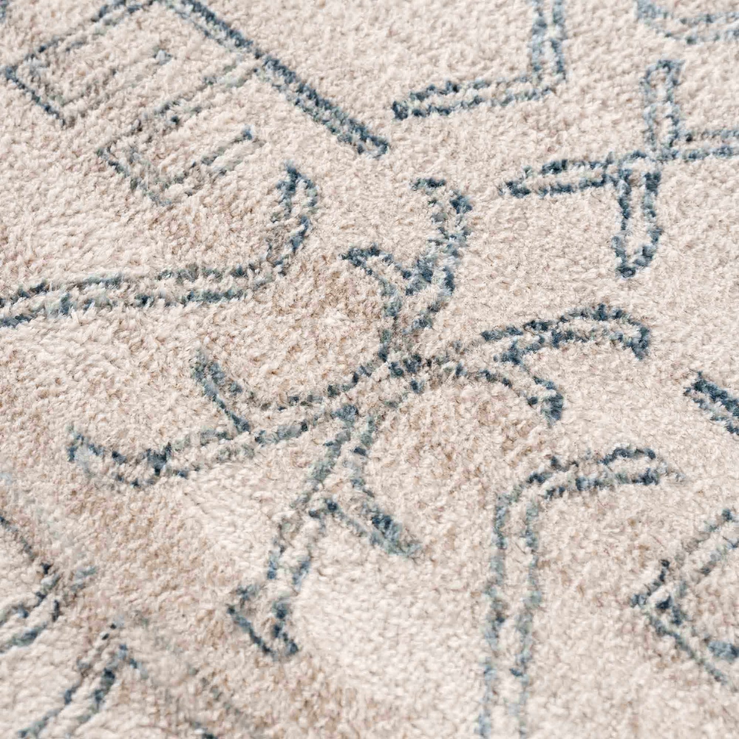 Divya Cream & Silver Blue Area Rug - Limited Edition - 2’ x 3’ Rectangle - Boutique Rugs