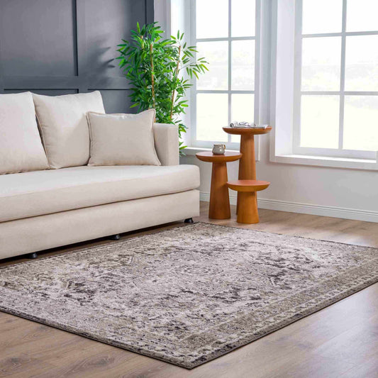 Albie Charcoal & Beige Area Rug - Clearance - Boutique Rugs