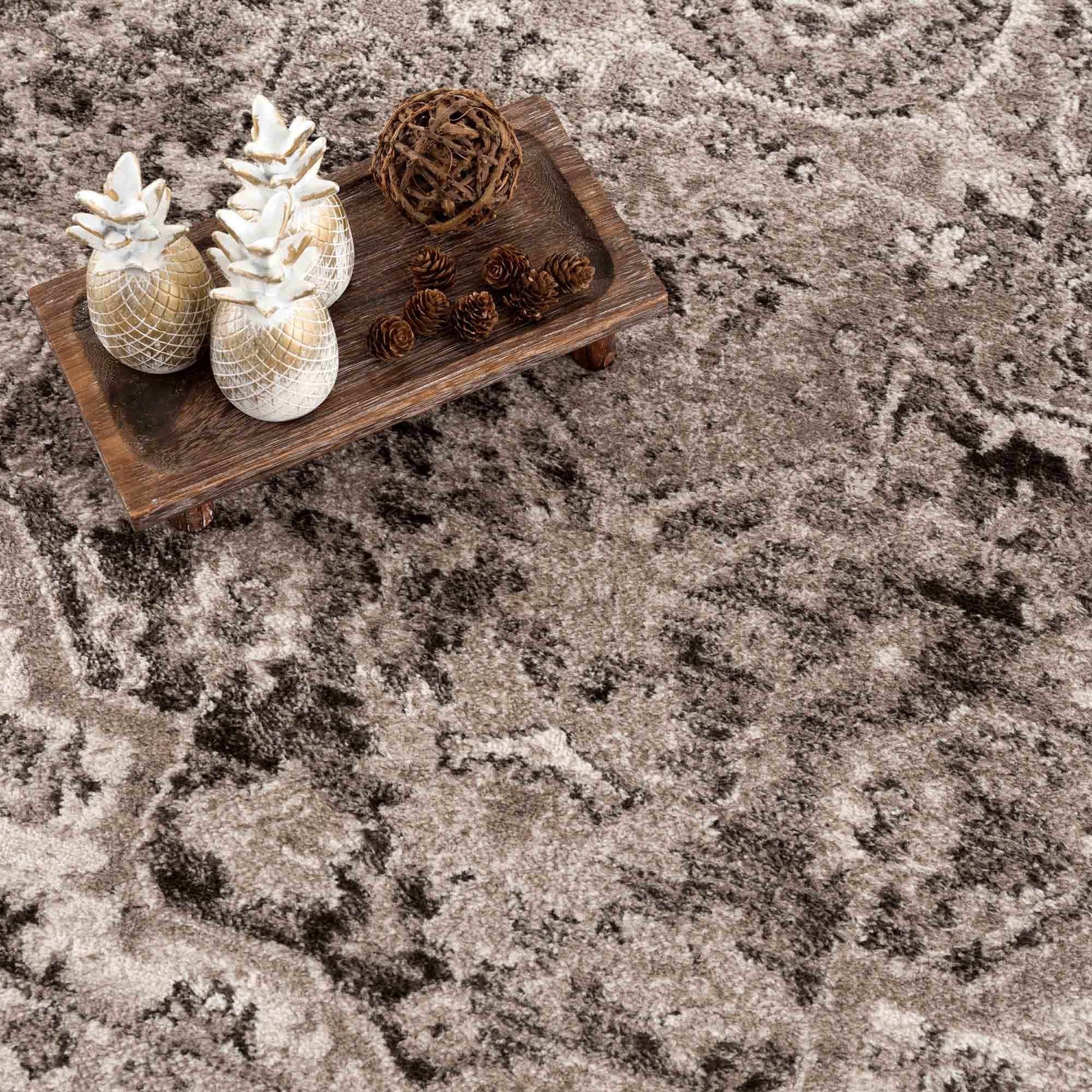 Albie Charcoal & Beige Area Rug - Clearance - Boutique Rugs