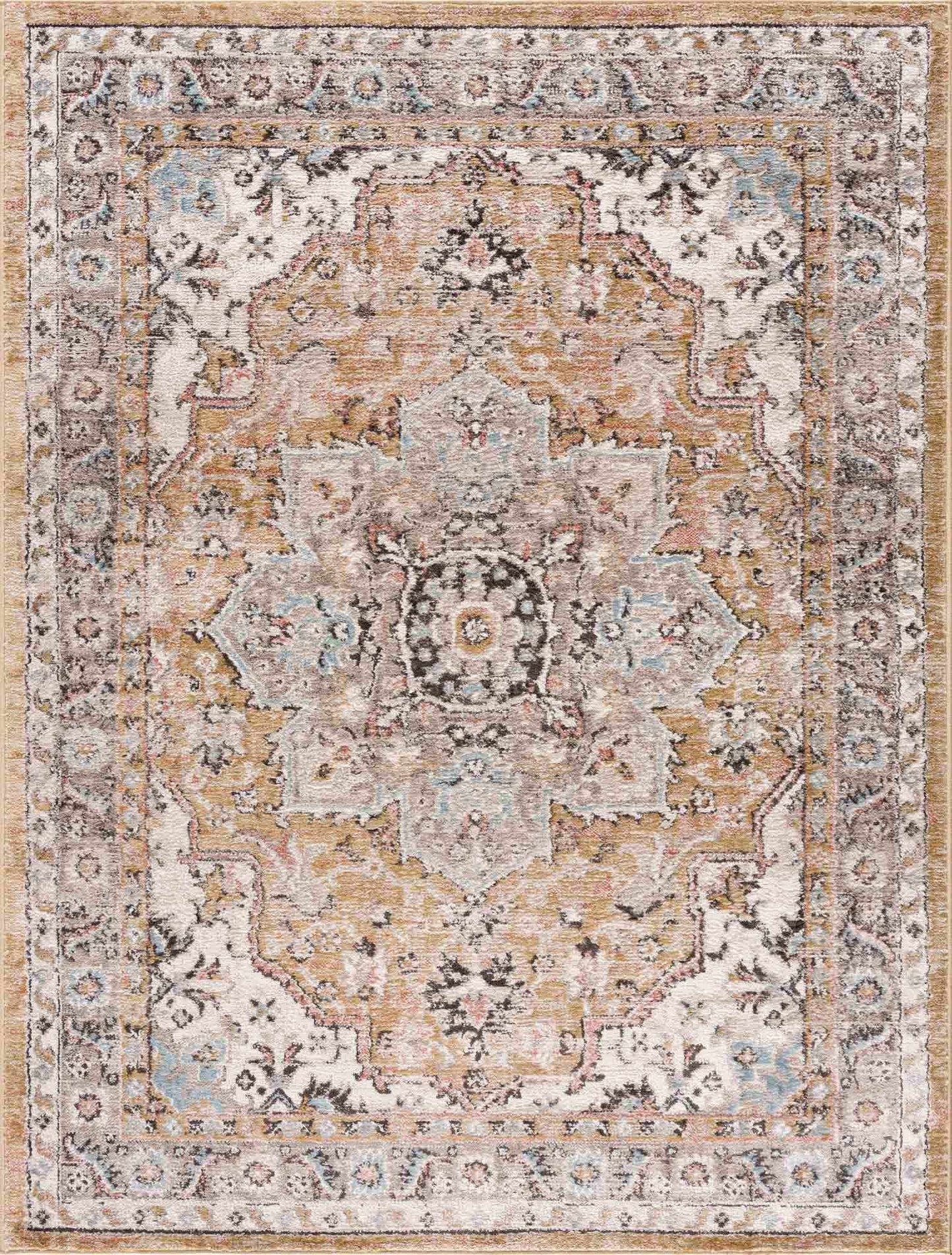 Albie Gold & Beige Area Rug - Clearance - Boutique Rugs