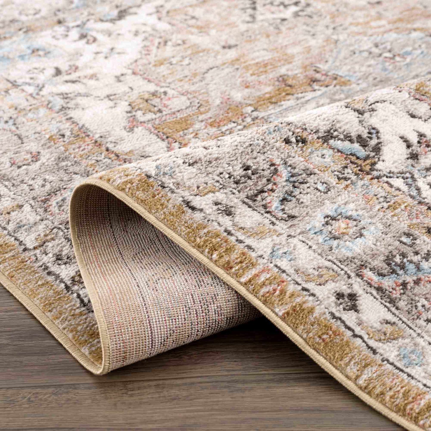 Albie Gold & Beige Area Rug - Clearance - Boutique Rugs