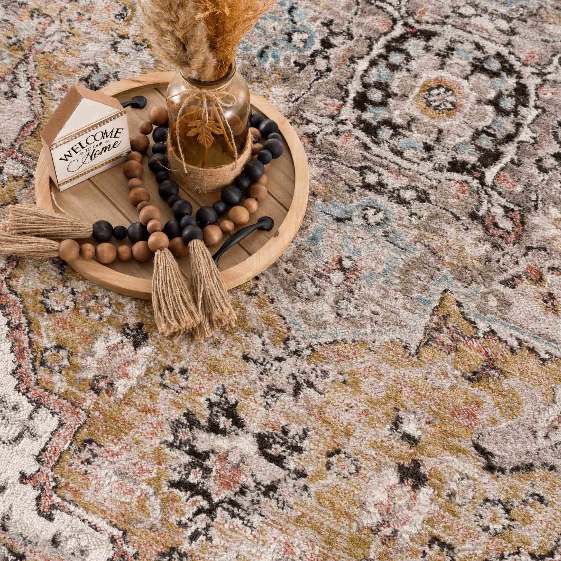 Albie Gold & Beige Area Rug - Clearance - Boutique Rugs