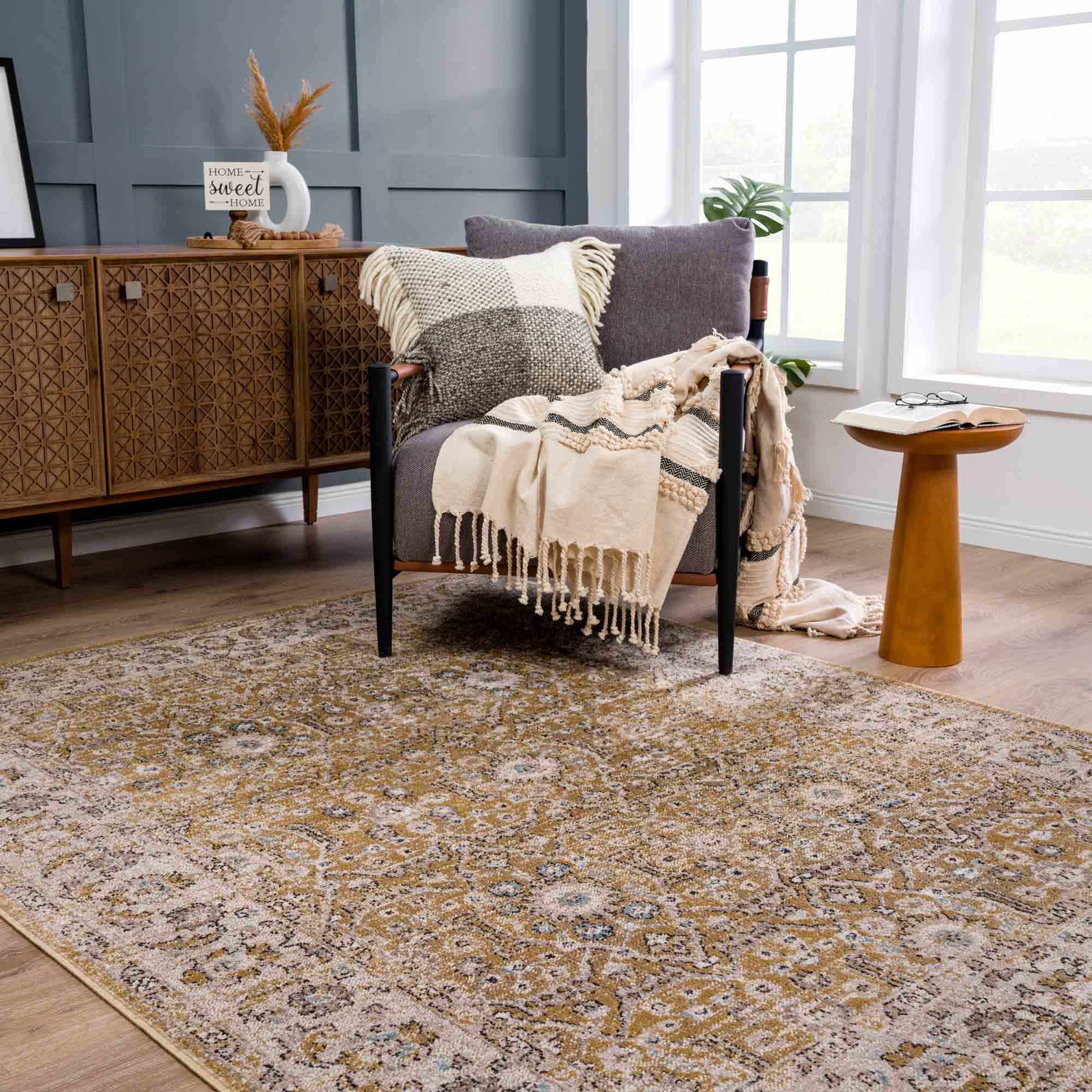 Anana Gold & Beige Area Rug - Clearance - Boutique Rugs