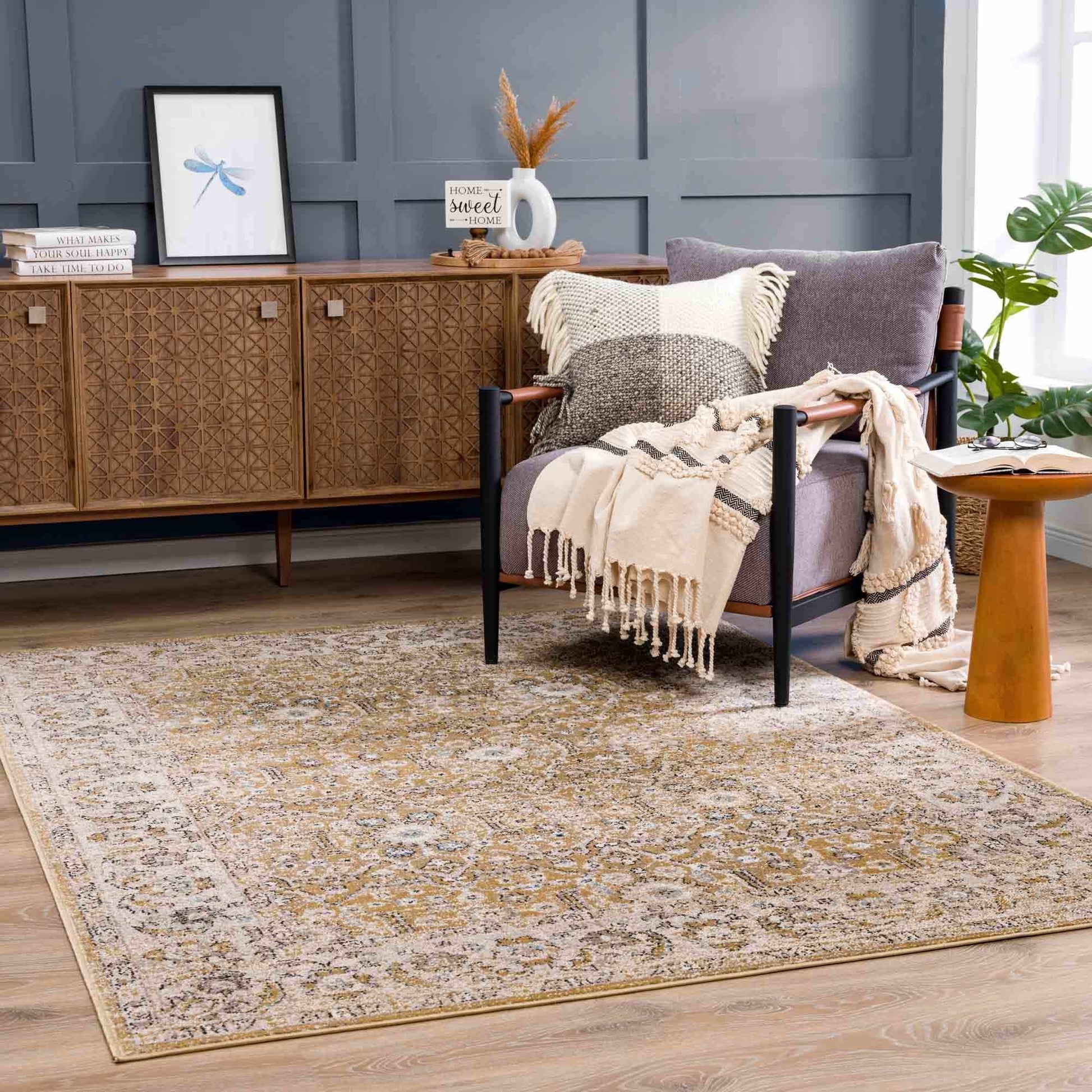 Anana Gold & Beige Area Rug - Clearance - Boutique Rugs