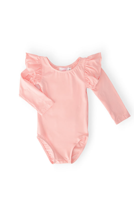 Peach L/S Flutter Sleeve Leotard - Mila & Rose ®