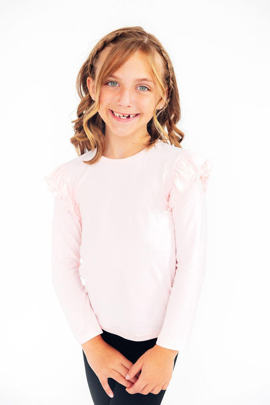 Petal Pink L/S Ruffle Tee - Mila & Rose ®
