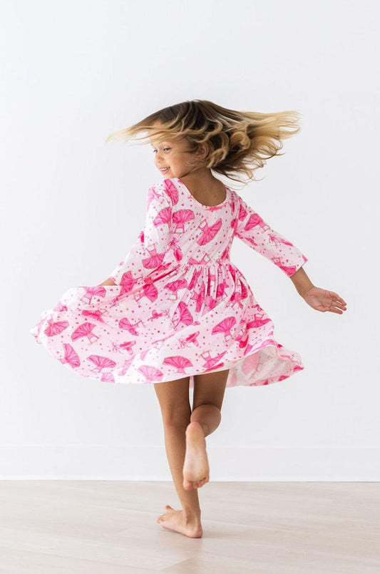Pirouette 3/4 Sleeve Pocket Twirl Dress - Mila & Rose ®