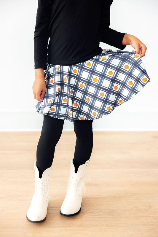 Plaid Pumpkins Twirl Skirt with Leggings - Mila & Rose ®