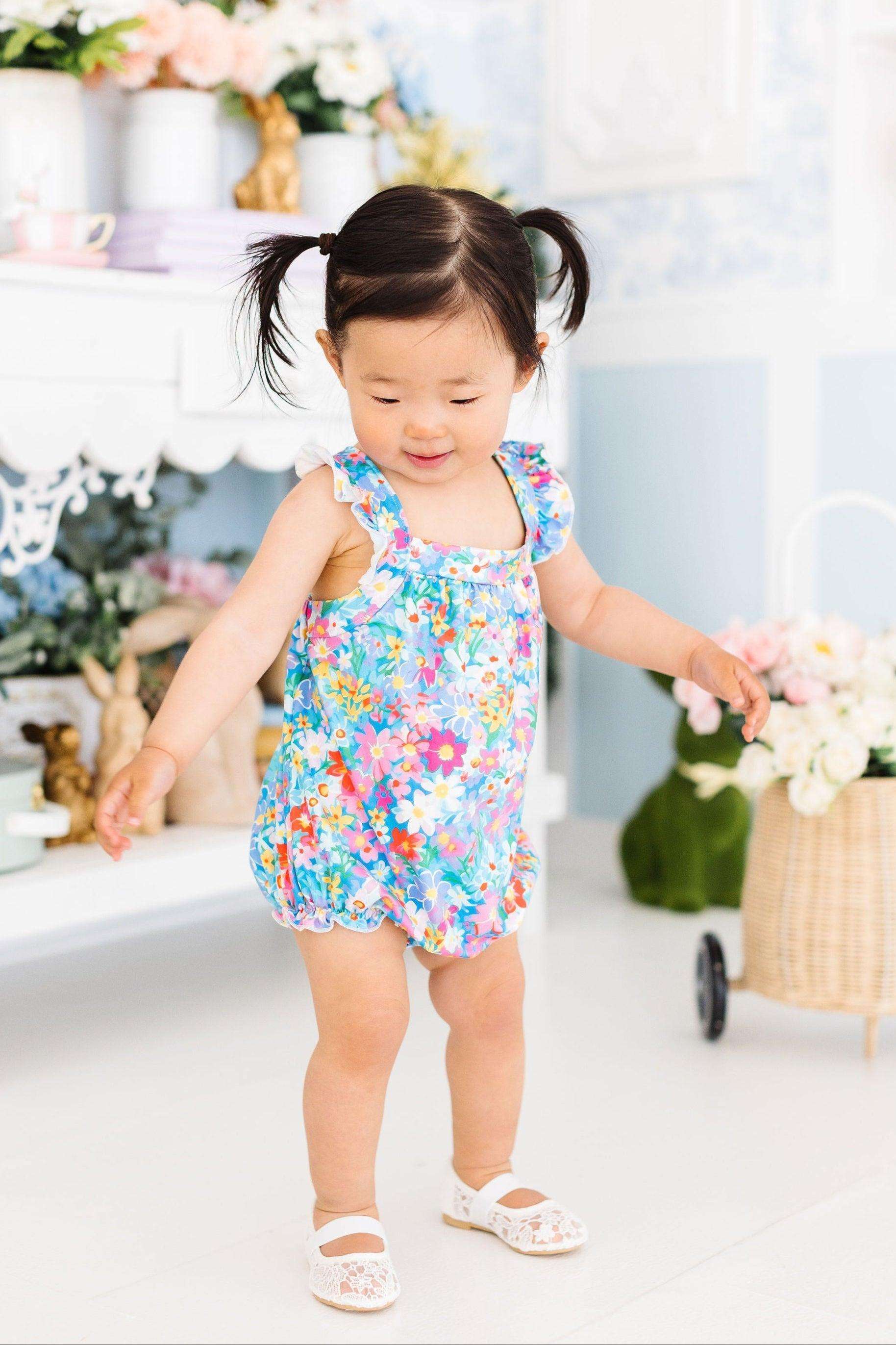 Floral Ruffle Romper Outfit for Baby or Toddler - Mila & Rose ®