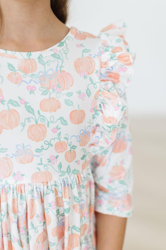 Pretty Pumpkins Fall Ruffle Twirl Dress - Mila & Rose ®