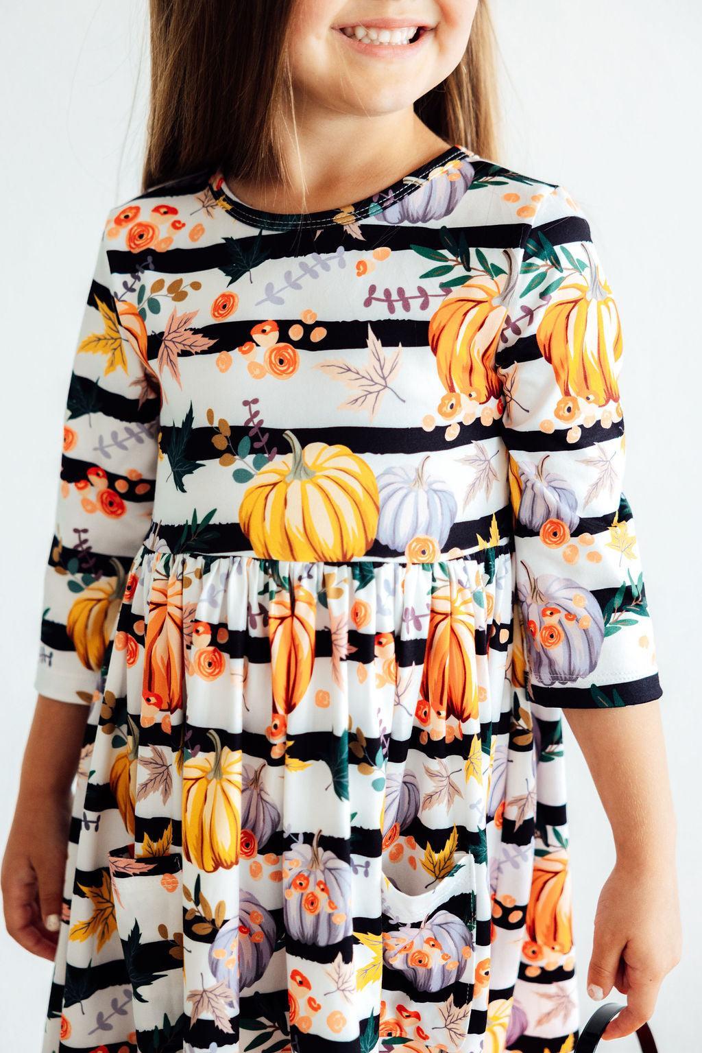 Pumpkins & Peonies Fall Twirl Dress - Mila & Rose ®