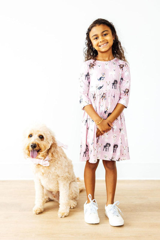 Puppy Kisses 3/4 Sleeve Pocket Twirl Dress - Mila & Rose ®