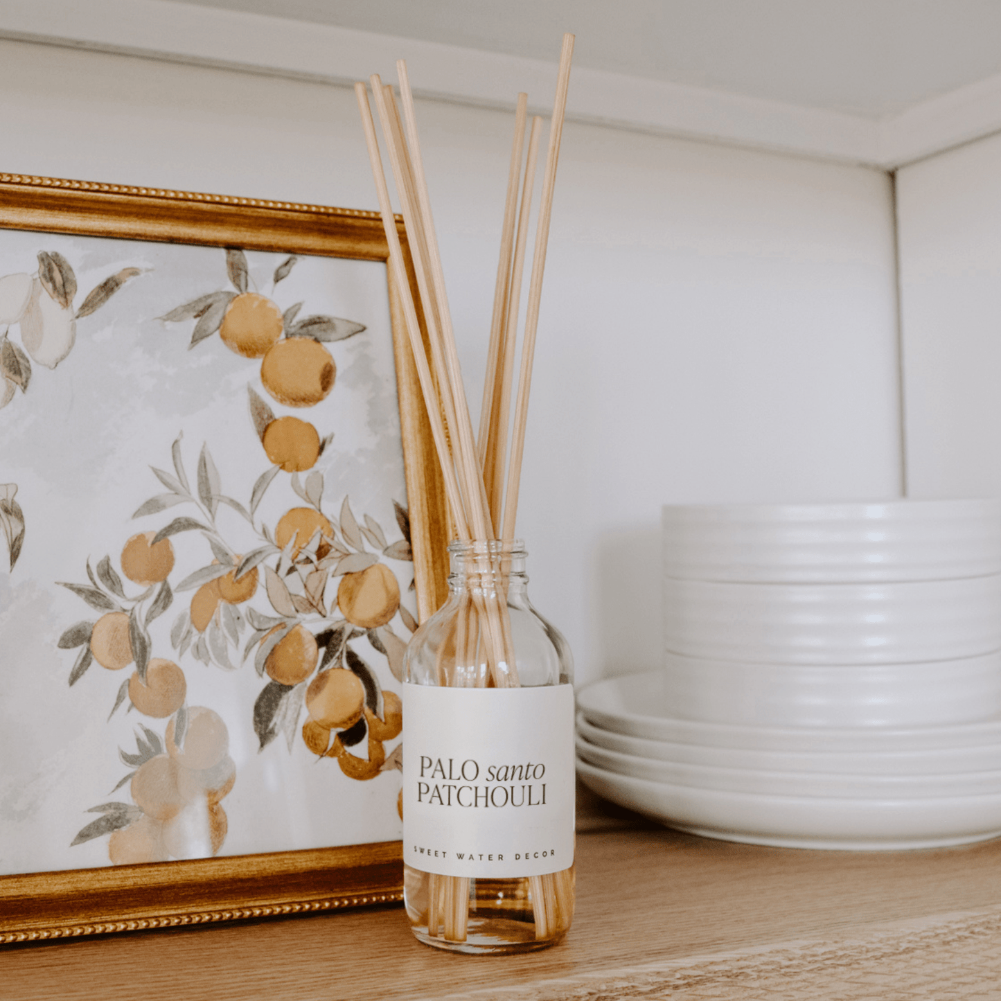 Diffuseur de roseaux transparents Palo Santo Patchouli