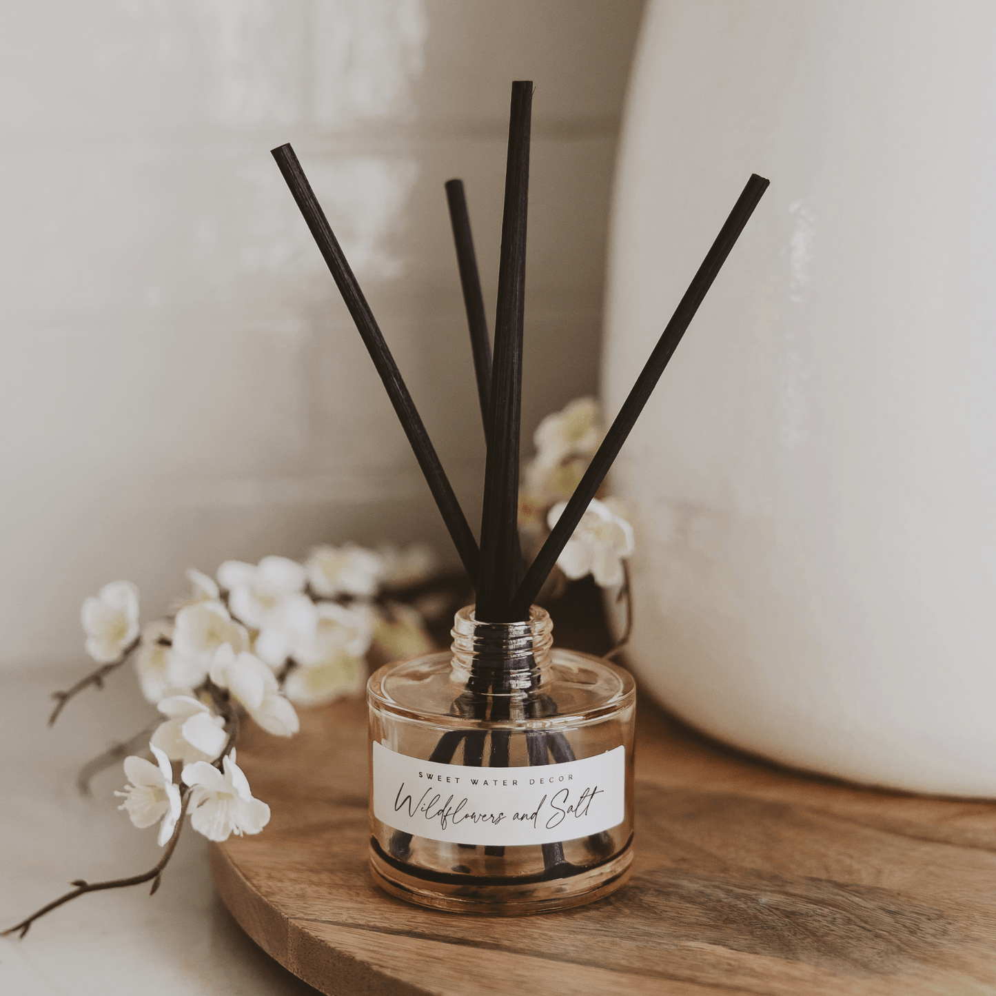 Wildflowers and Salt Tinted Glass Jar Reed Diffuser