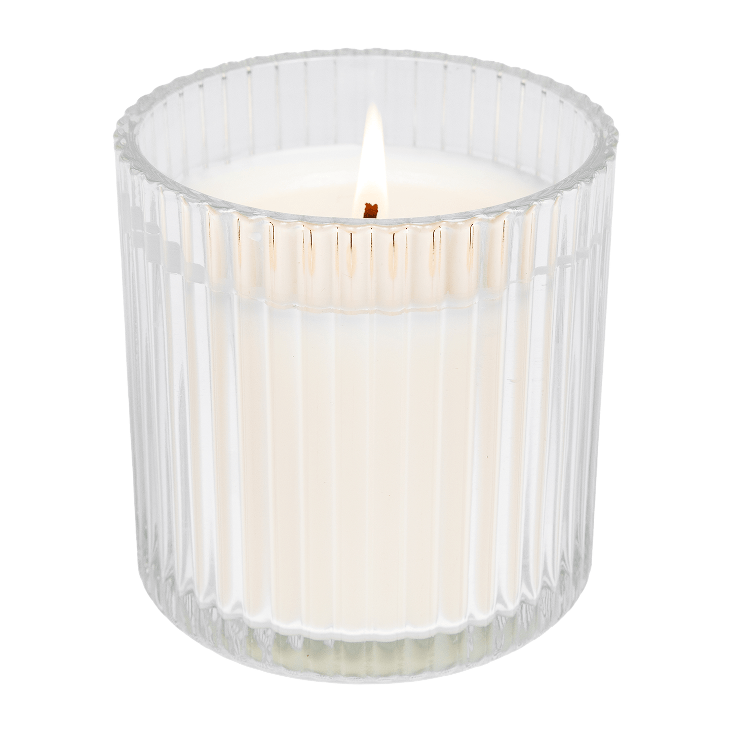 Weekend Fluted Soy Candle - Ribbed Glass Jar - 12 oz