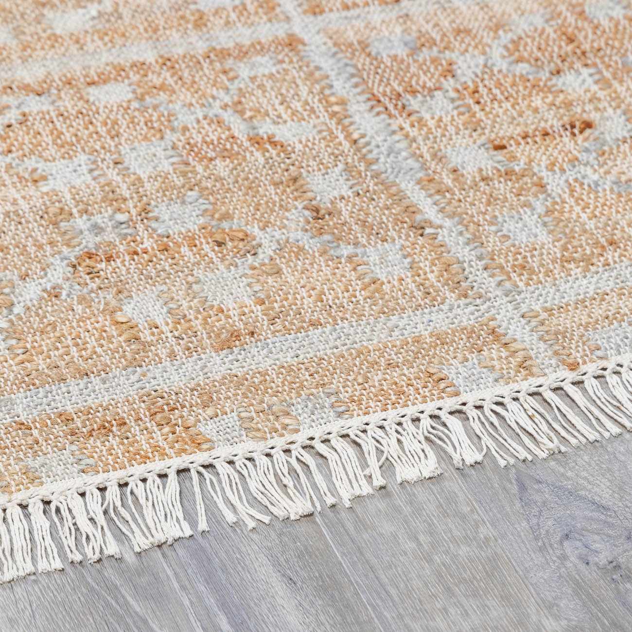 Tan Neutral Fringed Jute Area Rug - Boutique Rugs